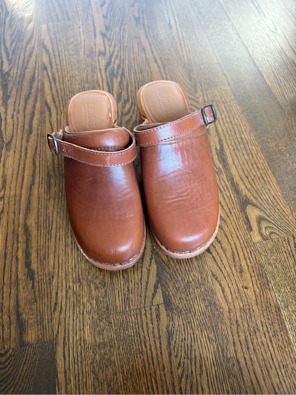 Re/Done -Brown Leather Clogs - Picture 5 of 6
